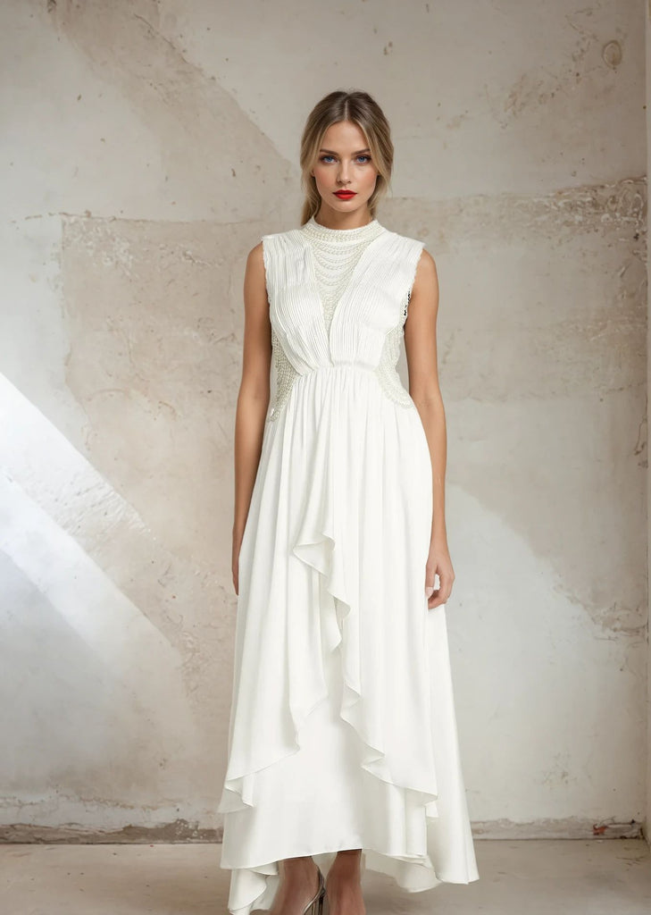 Elegant Pearl Maxi Dress