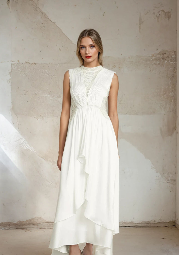 Elegant Pearl Maxi Dress