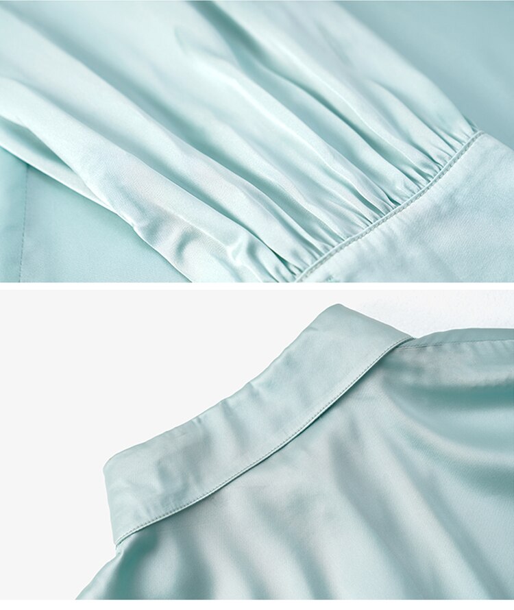 Light Green Vintage Satin Blouse