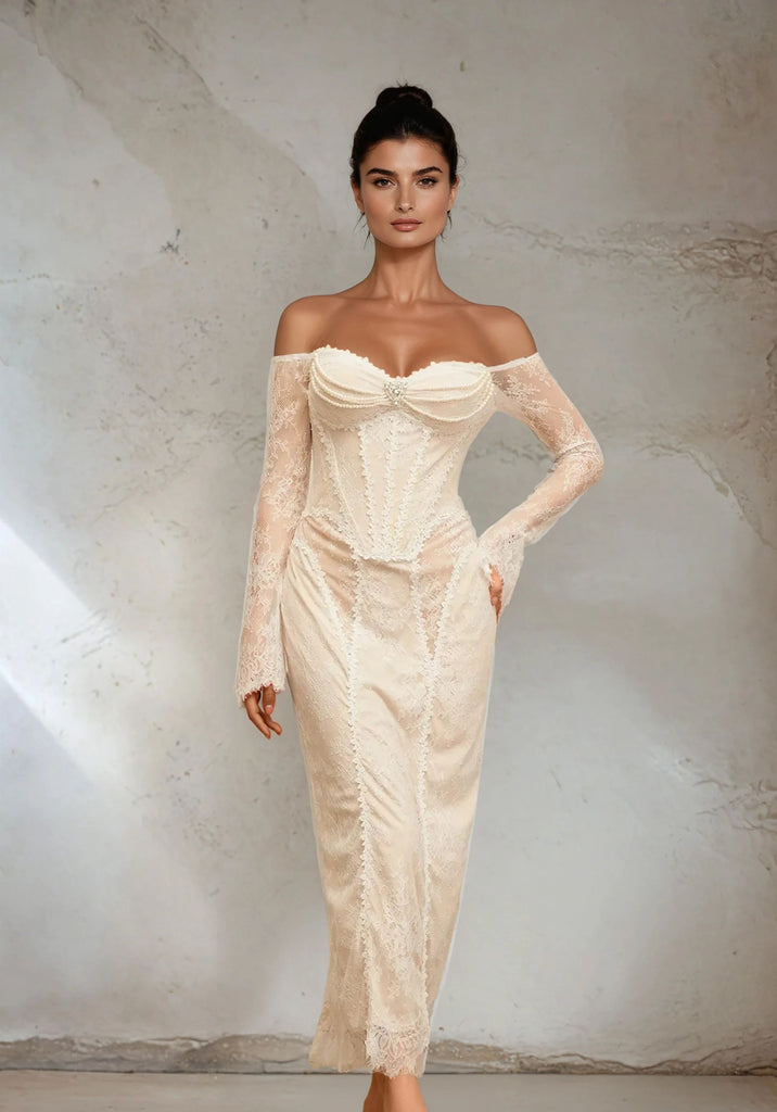 French Style  Hollow Out Lace Dress