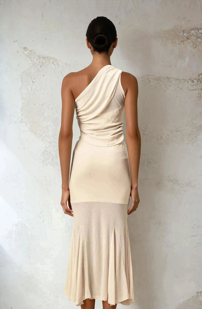 Two Piece Sets  (Folds Top with High Waist  Skirt )