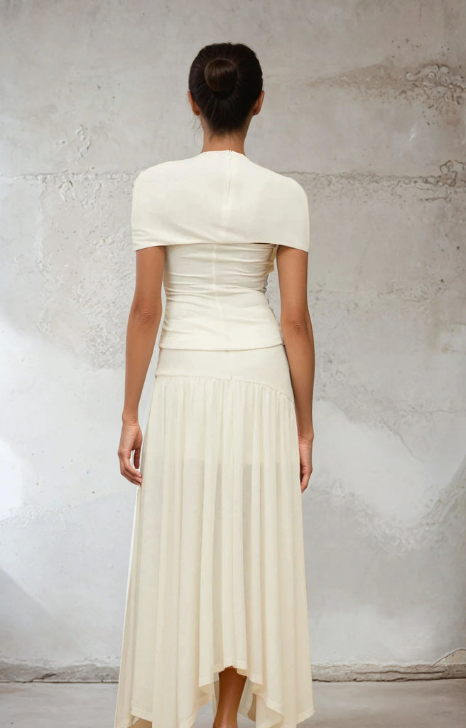 Two Pieces Set (Top with A-line Skirt )