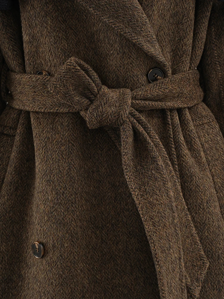 Knitting Big Size Long Thick Woolen Coat