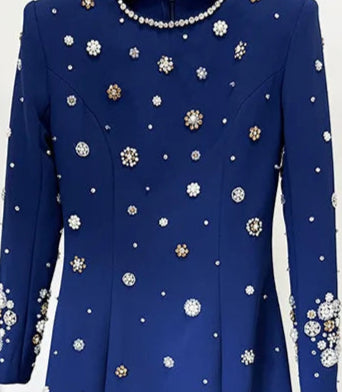 Diamonds Midi Dress with Round Neck