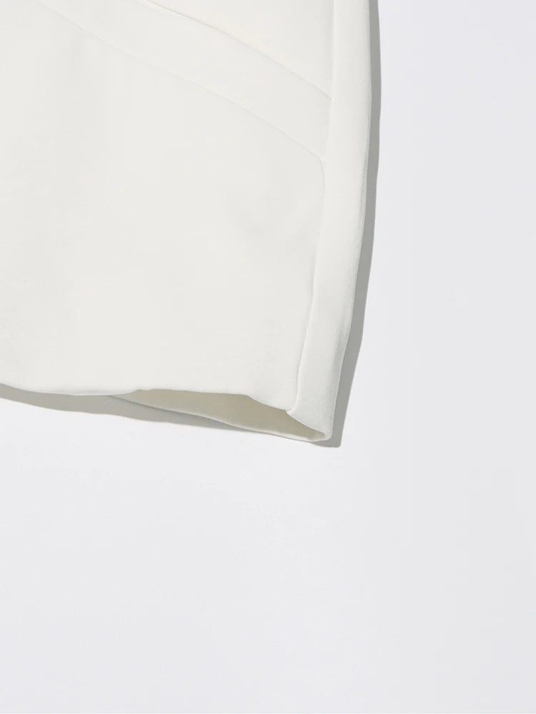 Two Piece Set (Asymmetrical Long Sleeve Blazer with High Waist Skirt )- NEW