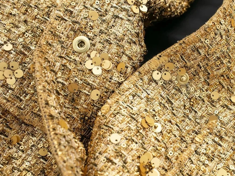 Golden Sequin Big Size Jacket