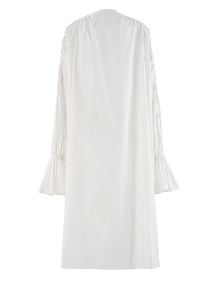 White Big Size Long Shirt Dress