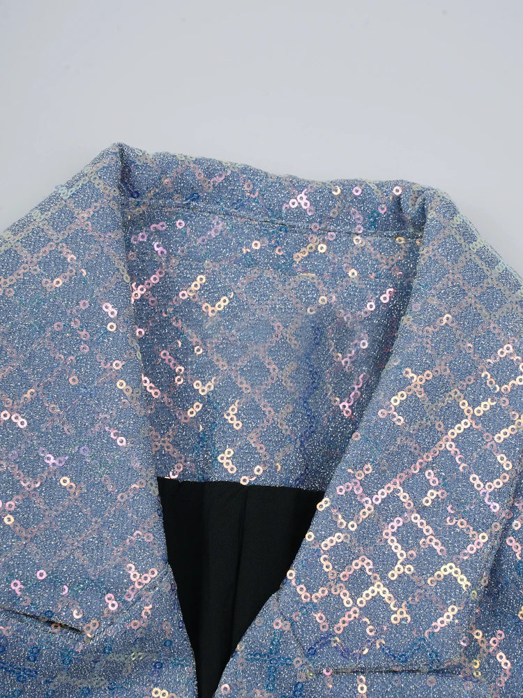 Blue Sequins  Blazer