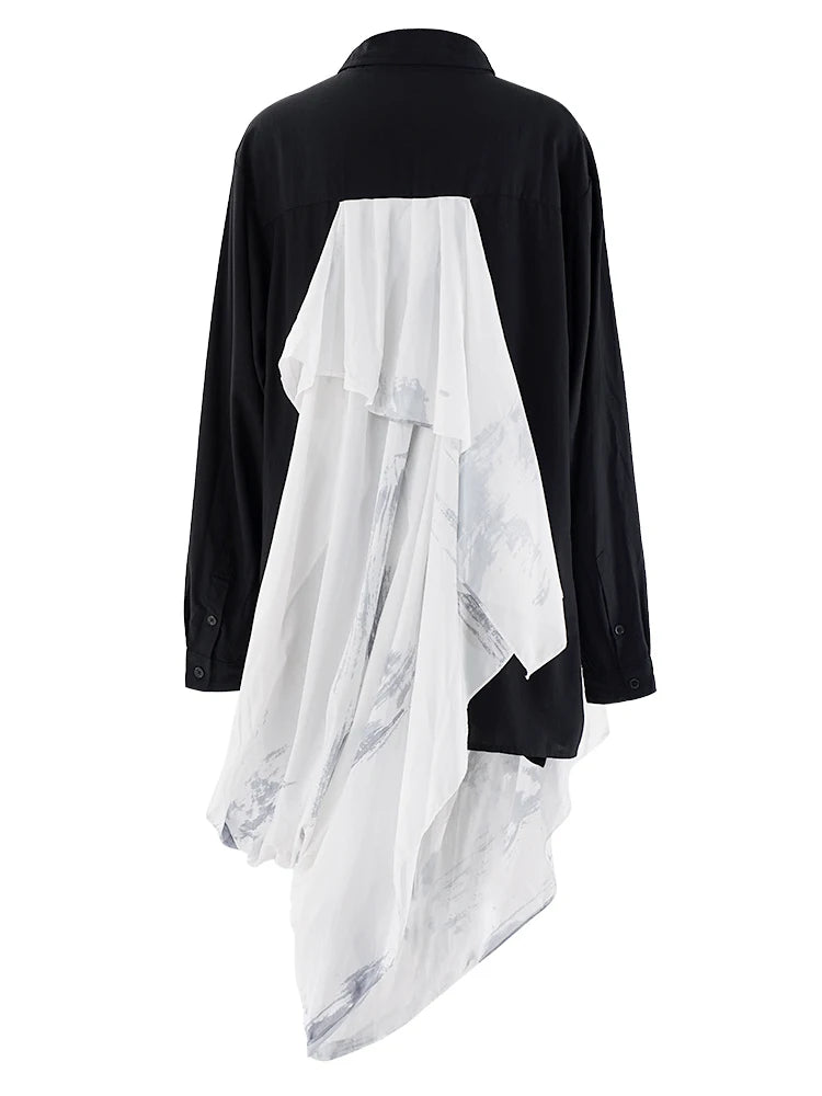 Black Big Size Blouse With attached chiffon