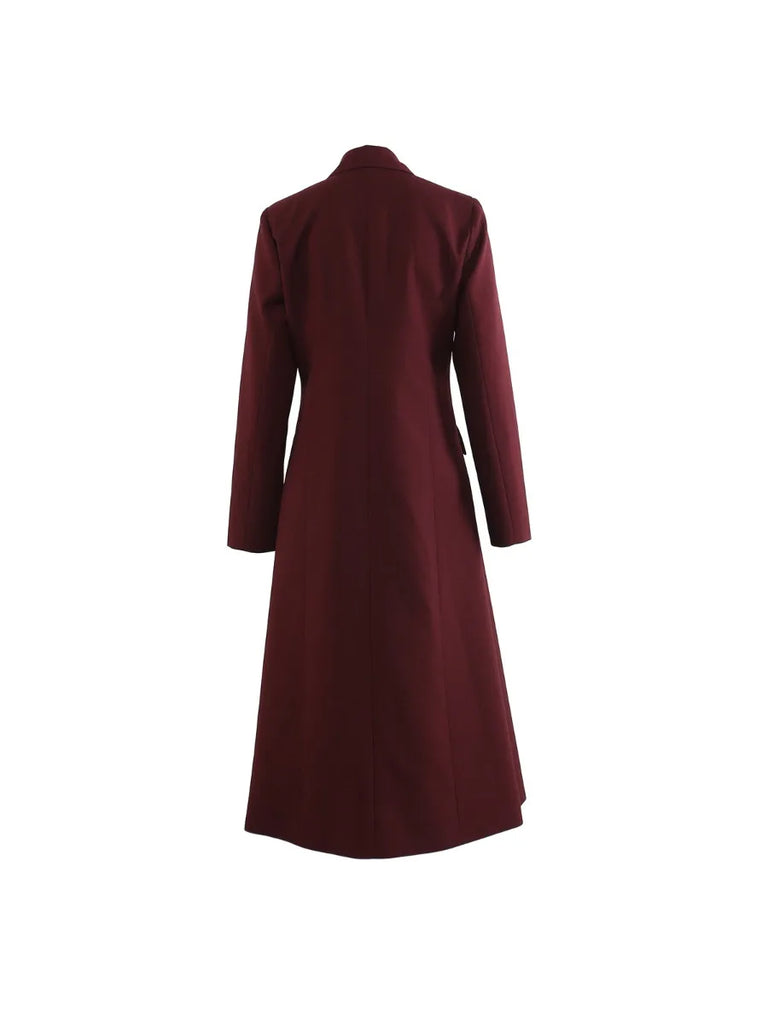 UNUSUAL Burgundy Trench Midi Dress