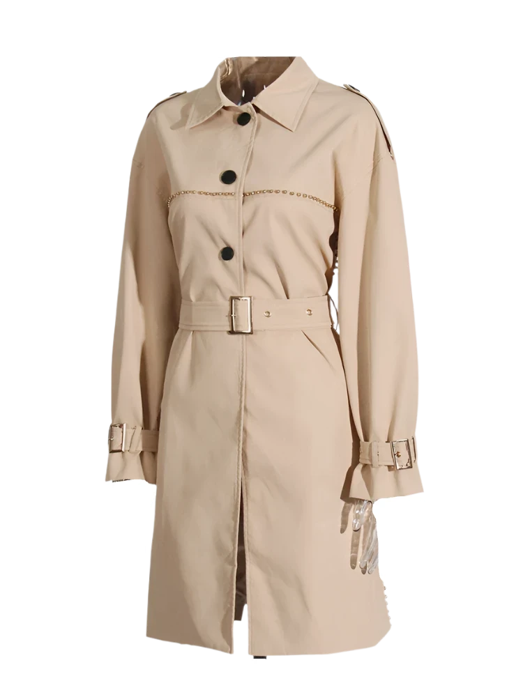 Gold Pearl Trench Coat