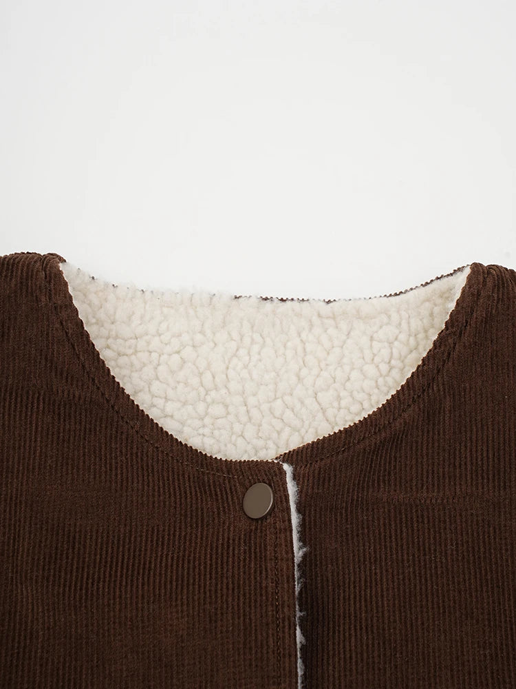 Lambswool Big Size O-neck Jacket