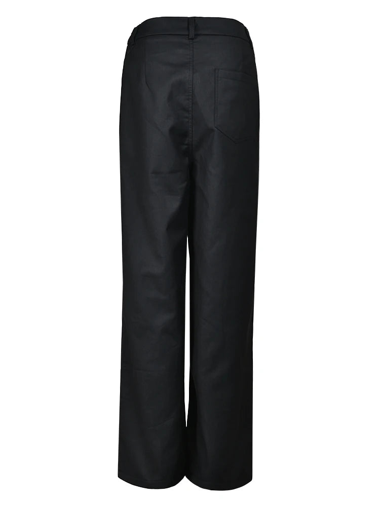 High Waist Pocket Wide Leg Pants