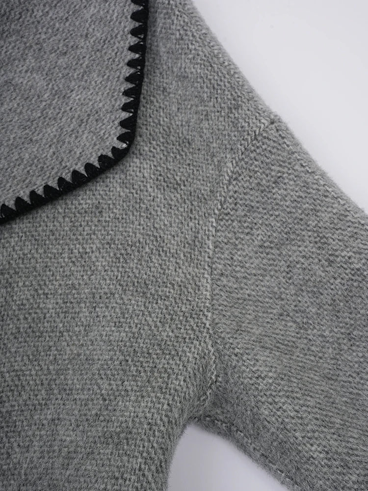 Woolen Gray Short Coat ( 90% Wool)