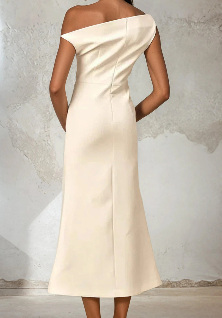 Off Shoulder Slimming Midi Dress