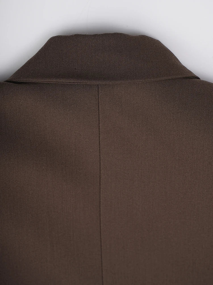 Brown Big Size Long Blazer