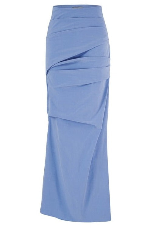 Blue Asymmetric High Waist Skirt- Ready to Ship