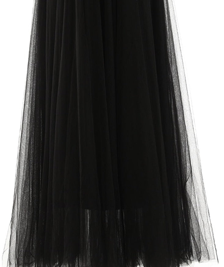 Black Mesh Maxi Dress
