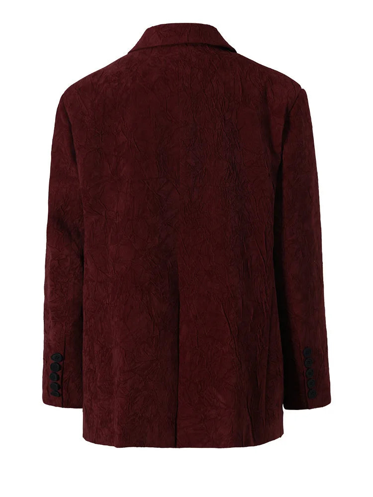 Burgundy Big Size Casual Blazer