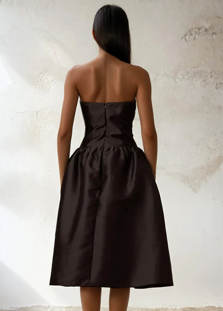 Off Shoulder Bow Midi Dress