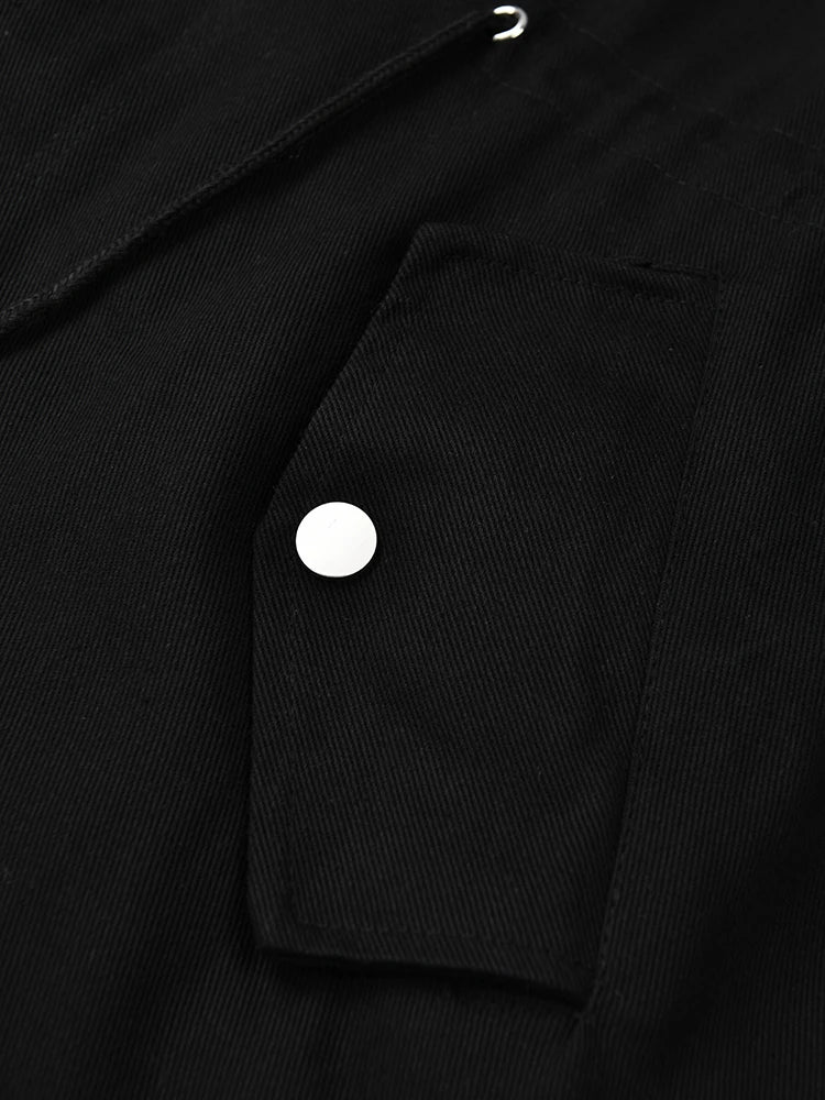 Black Lambswool Big Size Cotton-padded Coat