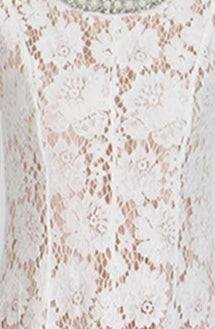 Hollow Out Midi Dress with Diamond Pearl Neck