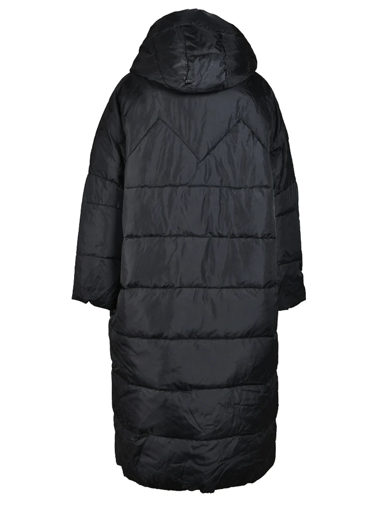 Big Size Long Hooded Cotton-padded Coat