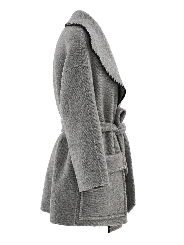 Woolen Gray Short Coat ( 90% Wool)