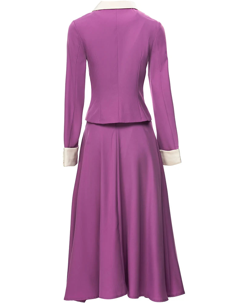 Classy Suit with two pieces set (Long sleeve Top with Midi Skirt)