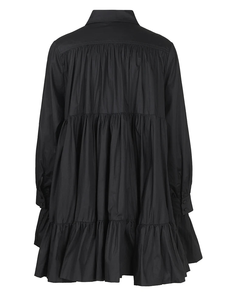 Pleated Mini Shirt Dress