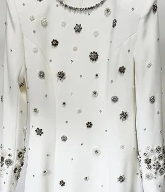 Diamonds Midi Dress with Round Neck