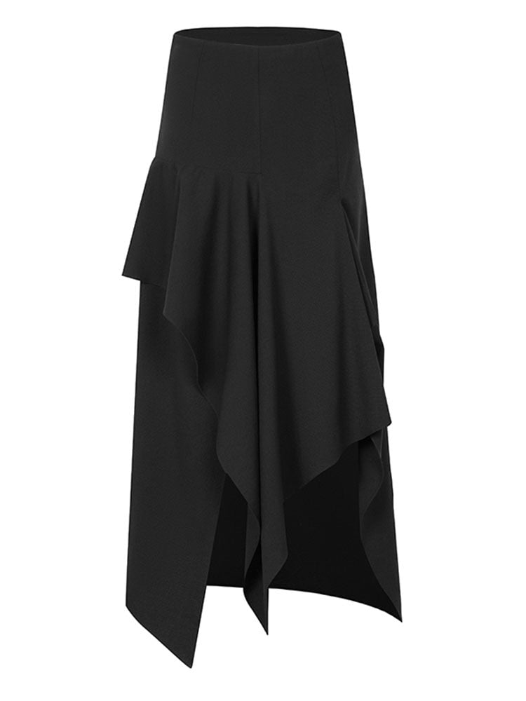 Black UNUSUAL Slit  Skirt Casual