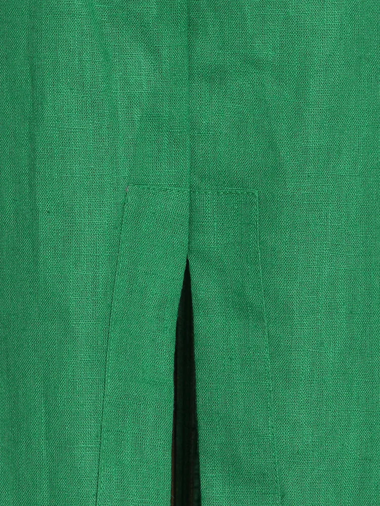 Green Two Piece Set ( Short Top High with Waist Skirt )