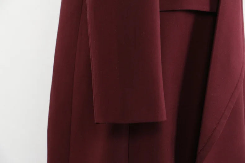 UNUSUAL Burgundy Trench Midi Dress