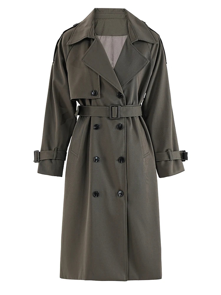 Khaki Big Size Long Trench Coat -NEW