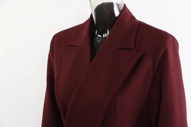 UNUSUAL Burgundy Trench Midi Dress