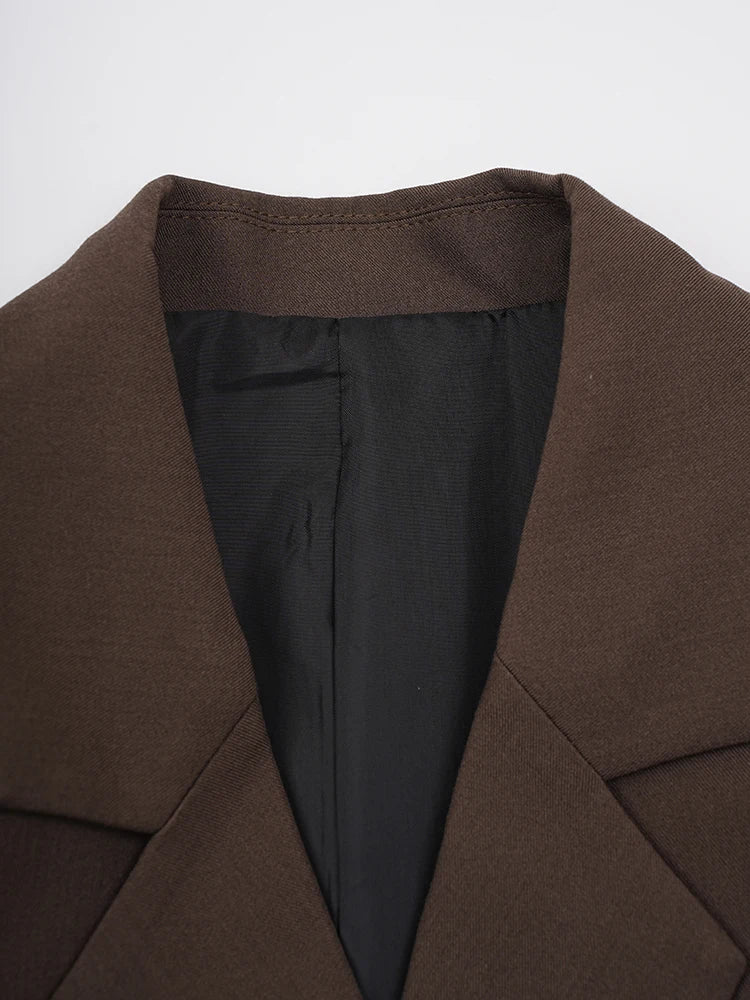 Brown Big Size Long Blazer