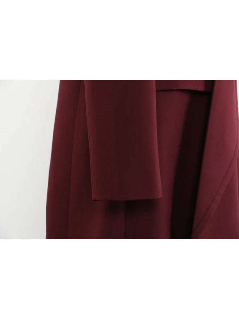 UNUSUAL Burgundy Trench Midi Dress