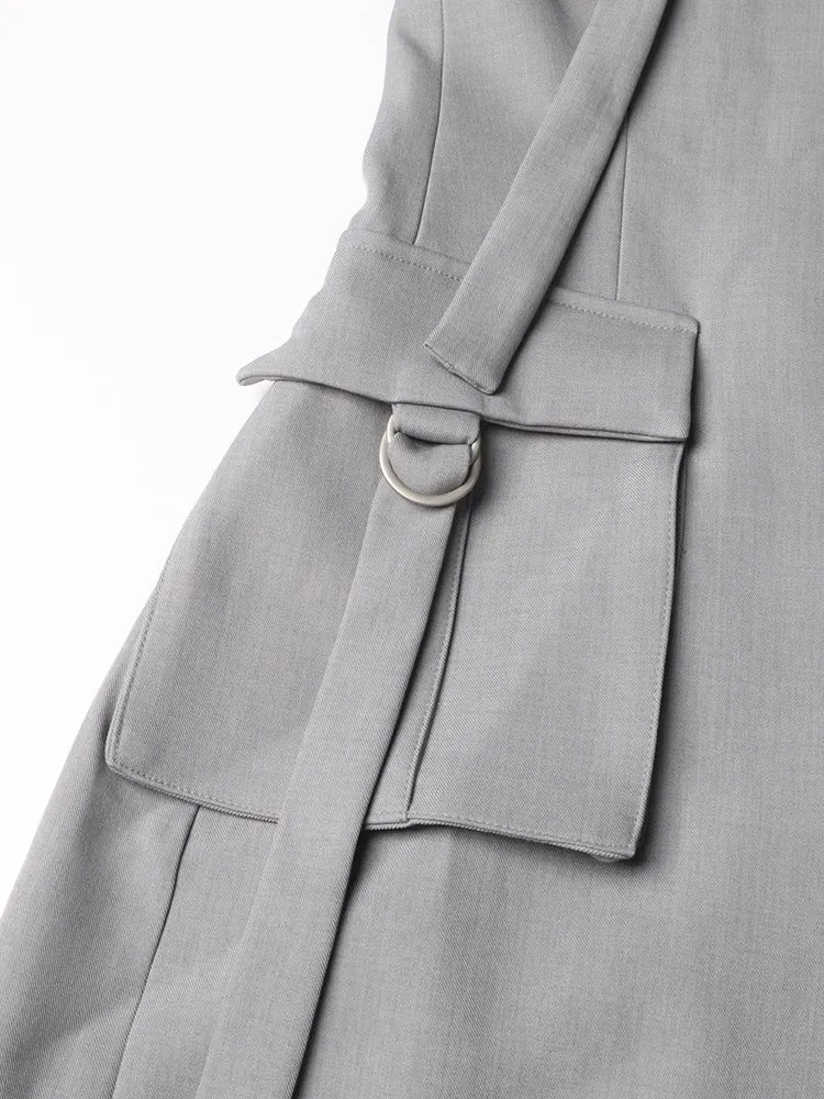 Gray Pockets Trench Coat