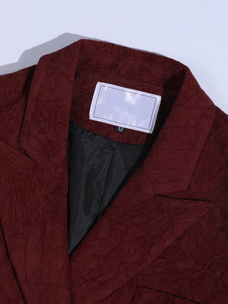 Burgundy Big Size Casual Blazer