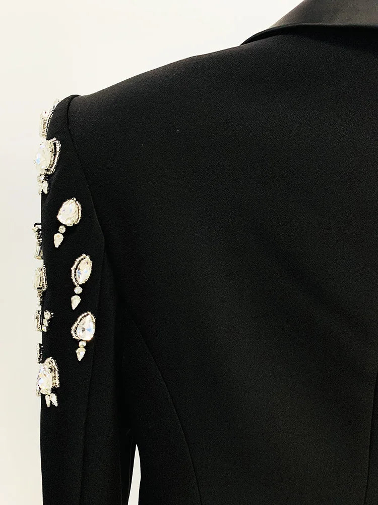 Black Suit Jackets with Diamond Shoulder