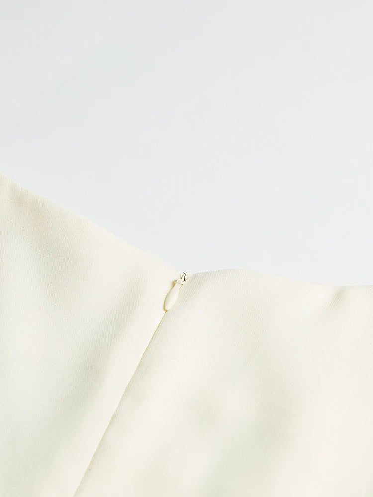 Minimalist Folded Dress with Round Neck