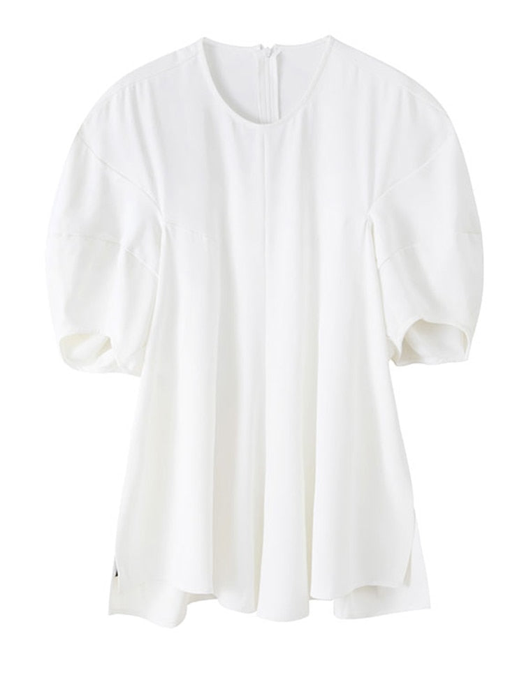 Casual T-shirt With Half Lantern Sleeve