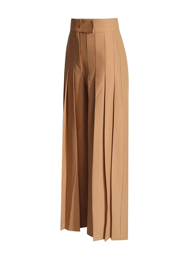 Minimalist Pleated Wide Leg Pants -NEW