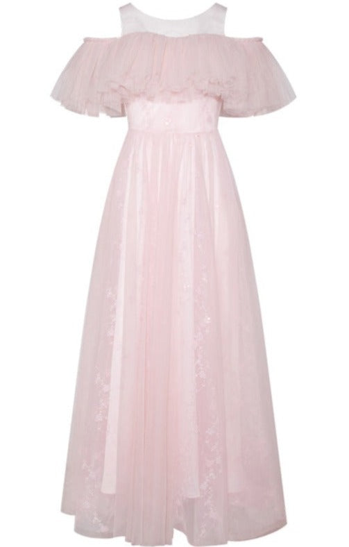 Off-Shoulder Pink Party Dress-Ready to Ship
