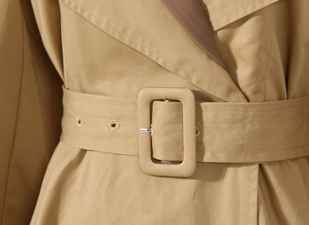 Trench Coat with Non-Removable Leather Jacket- Ready to Ship