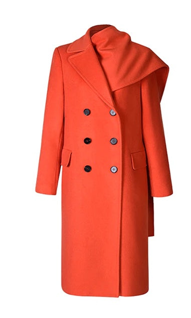 Woolen Coat With removable scarf for UNUSUAL Winter