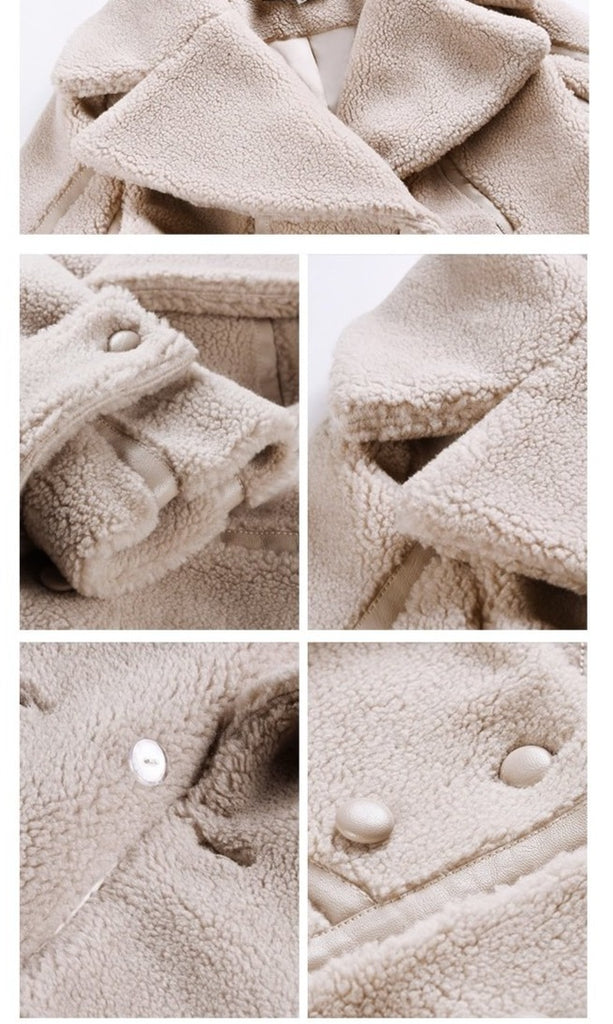 Beige Lambs Fur Coat for UNUSUAL Winter