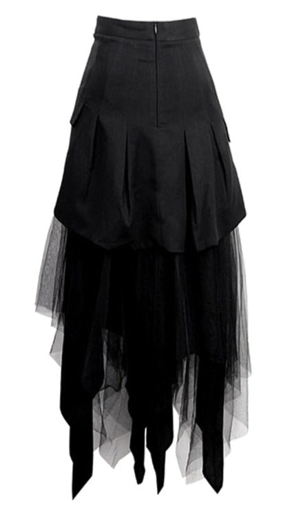 Black High Waist Mesh Skirt- Ready to Ship