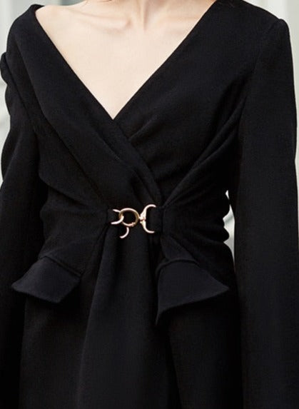 Black Woolen Dress Coat